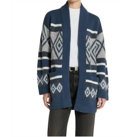 NEW NATION LTD franklyn long sleeve cardigan in blue